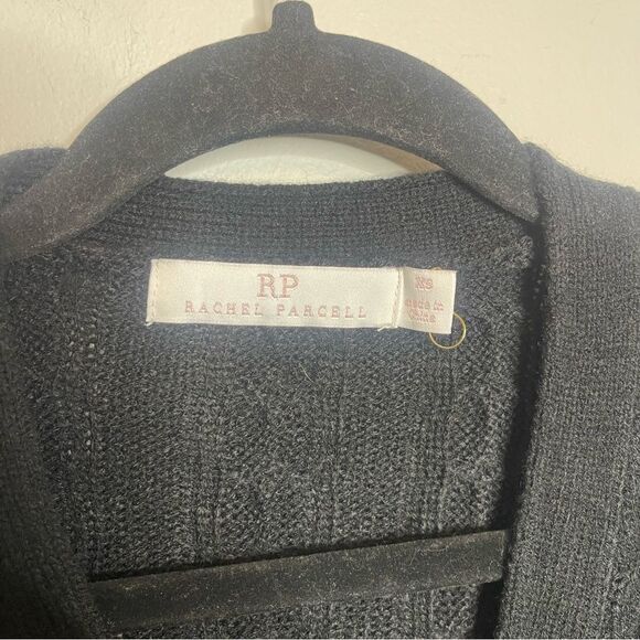 Rachel Parcell Black classic oversized black sweater cardigan NWOT XS - Picture 3 of 10